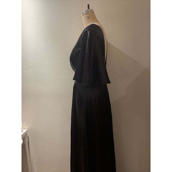 hebeos, long black evening gown, v neck, size 12 - Picture 4 of 7